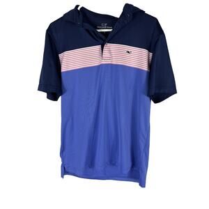 Vineyard Vines Performance Polo Men’s Blue Pink And White Men’s Size Small